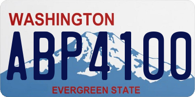 WA license plate ABP4100