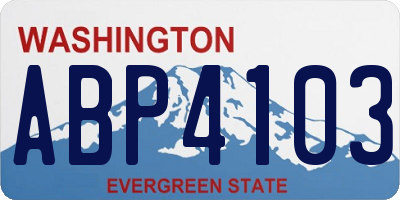 WA license plate ABP4103
