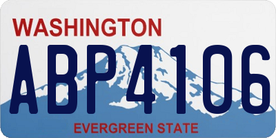 WA license plate ABP4106