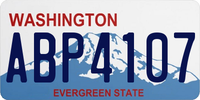 WA license plate ABP4107