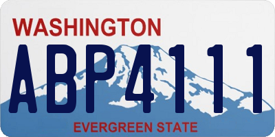 WA license plate ABP4111