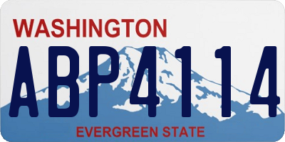 WA license plate ABP4114