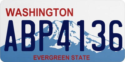 WA license plate ABP4136