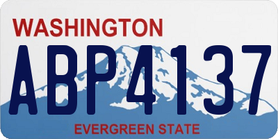 WA license plate ABP4137
