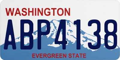 WA license plate ABP4138