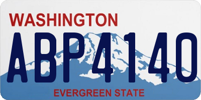WA license plate ABP4140