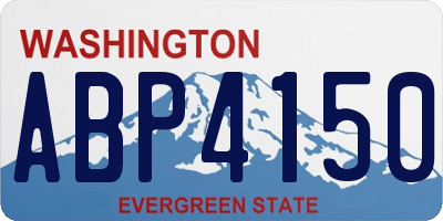 WA license plate ABP4150