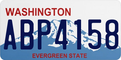 WA license plate ABP4158