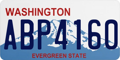 WA license plate ABP4160