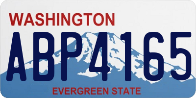 WA license plate ABP4165