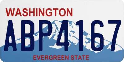 WA license plate ABP4167