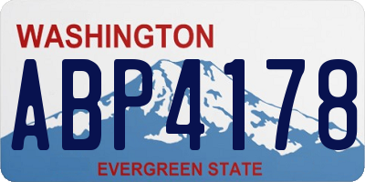 WA license plate ABP4178