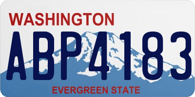 WA license plate ABP4183