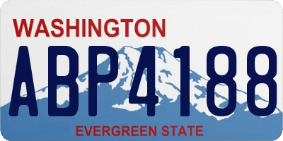 WA license plate ABP4188