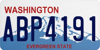 WA license plate ABP4191