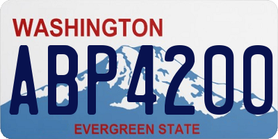 WA license plate ABP4200