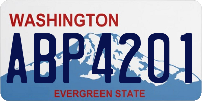 WA license plate ABP4201