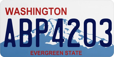 WA license plate ABP4203