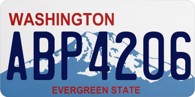 WA license plate ABP4206