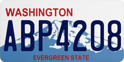 WA license plate ABP4208