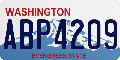 WA license plate ABP4209