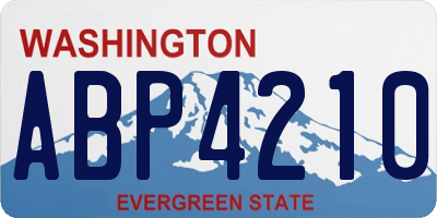 WA license plate ABP4210