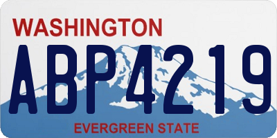 WA license plate ABP4219