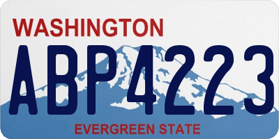 WA license plate ABP4223