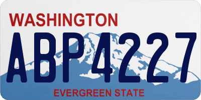 WA license plate ABP4227
