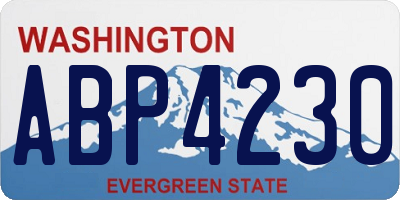 WA license plate ABP4230