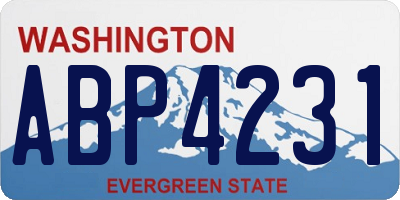 WA license plate ABP4231