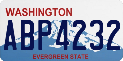 WA license plate ABP4232