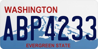 WA license plate ABP4233