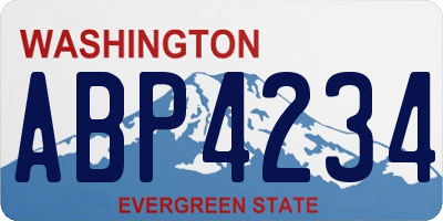 WA license plate ABP4234