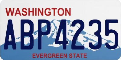 WA license plate ABP4235