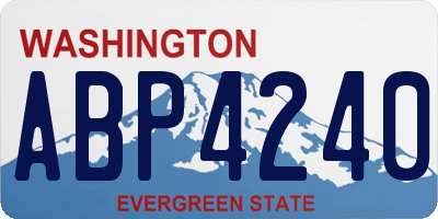 WA license plate ABP4240