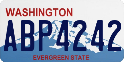 WA license plate ABP4242