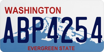 WA license plate ABP4254