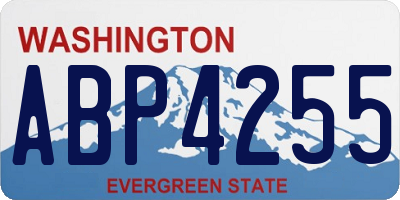 WA license plate ABP4255