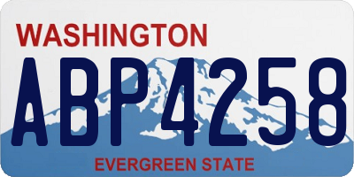WA license plate ABP4258