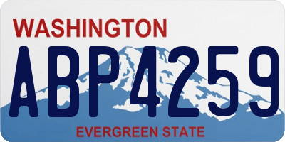 WA license plate ABP4259