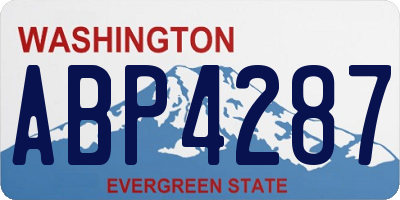 WA license plate ABP4287