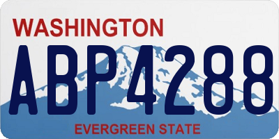 WA license plate ABP4288