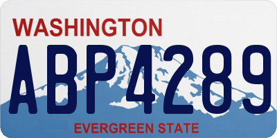 WA license plate ABP4289