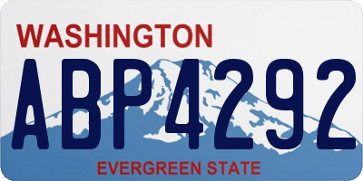 WA license plate ABP4292