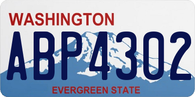 WA license plate ABP4302