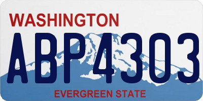 WA license plate ABP4303