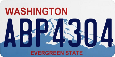 WA license plate ABP4304
