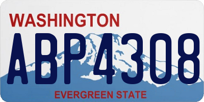 WA license plate ABP4308