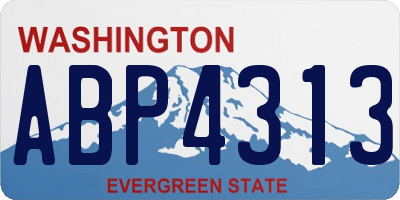 WA license plate ABP4313
